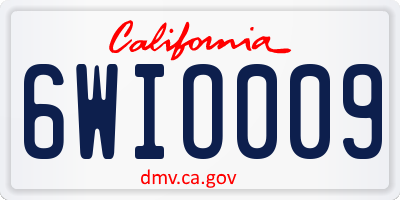 CA license plate 6WIO009