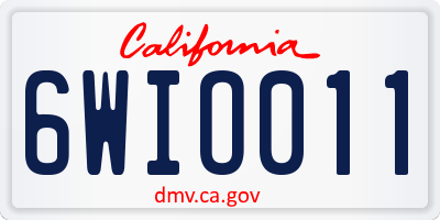 CA license plate 6WIO011