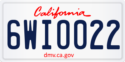 CA license plate 6WIO022