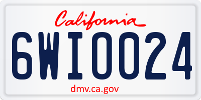 CA license plate 6WIO024