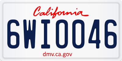CA license plate 6WIO046
