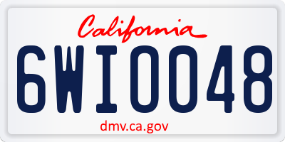 CA license plate 6WIO048