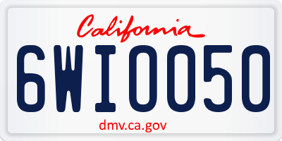 CA license plate 6WIO050