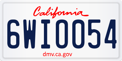 CA license plate 6WIO054