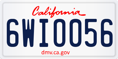 CA license plate 6WIO056