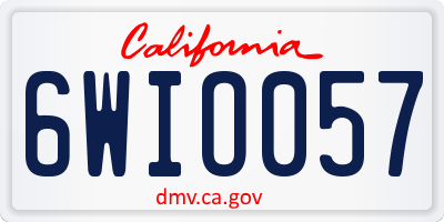 CA license plate 6WIO057