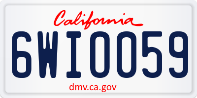CA license plate 6WIO059