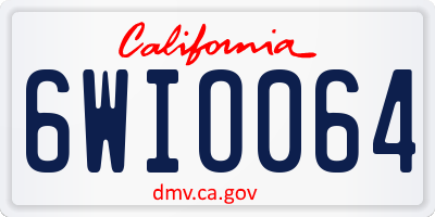 CA license plate 6WIO064