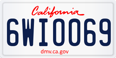 CA license plate 6WIO069