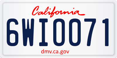 CA license plate 6WIO071