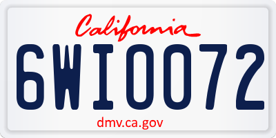 CA license plate 6WIO072