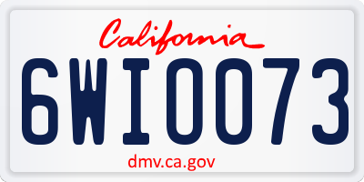 CA license plate 6WIO073