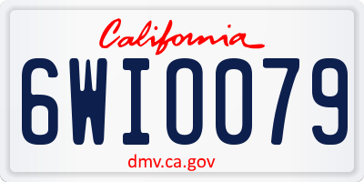 CA license plate 6WIO079