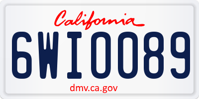 CA license plate 6WIO089