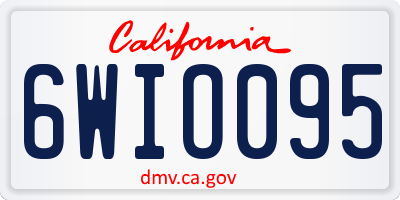 CA license plate 6WIO095