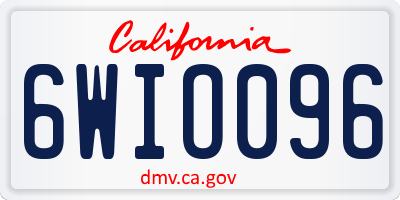 CA license plate 6WIO096