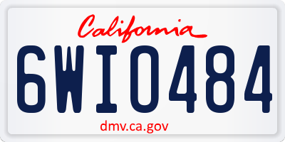CA license plate 6WIO484