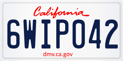 CA license plate 6WIP042