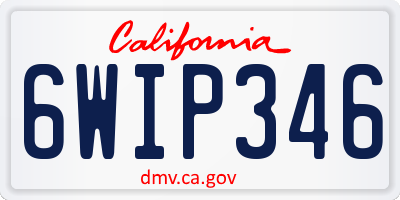 CA license plate 6WIP346