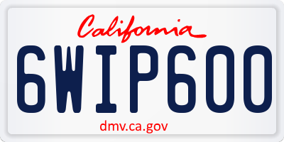 CA license plate 6WIP600