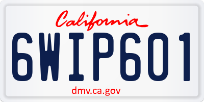 CA license plate 6WIP601