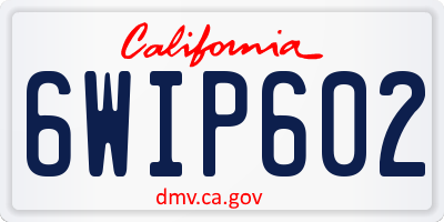 CA license plate 6WIP602