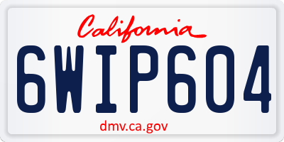 CA license plate 6WIP604