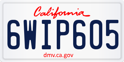 CA license plate 6WIP605