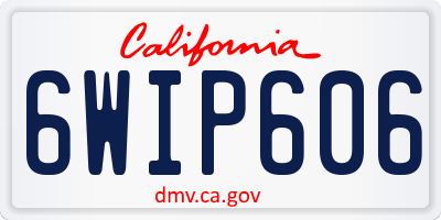 CA license plate 6WIP606