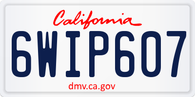 CA license plate 6WIP607