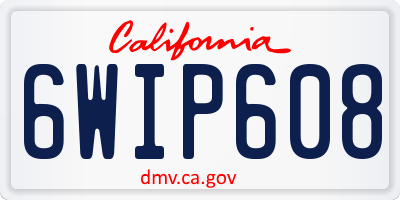 CA license plate 6WIP608
