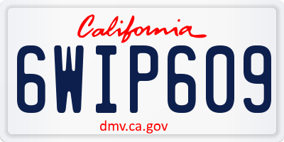 CA license plate 6WIP609