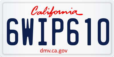 CA license plate 6WIP610