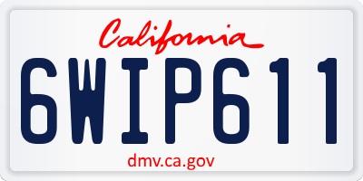 CA license plate 6WIP611