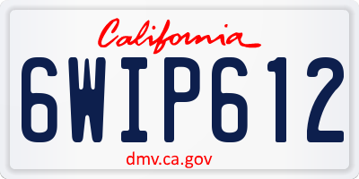 CA license plate 6WIP612