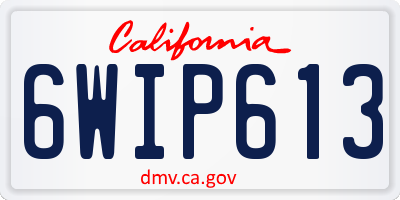 CA license plate 6WIP613