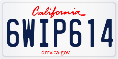 CA license plate 6WIP614