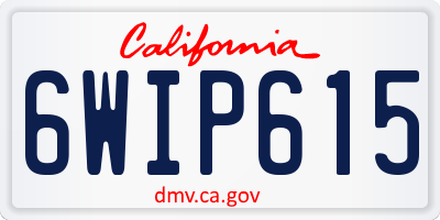 CA license plate 6WIP615