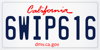 CA license plate 6WIP616