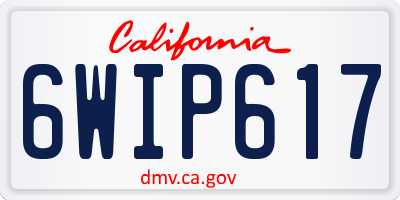 CA license plate 6WIP617