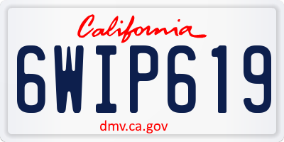 CA license plate 6WIP619