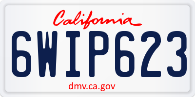 CA license plate 6WIP623