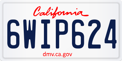 CA license plate 6WIP624