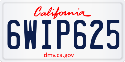 CA license plate 6WIP625