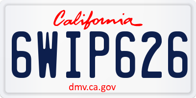 CA license plate 6WIP626
