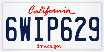 CA license plate 6WIP629
