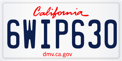 CA license plate 6WIP630