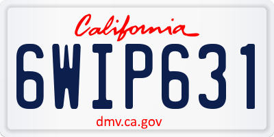 CA license plate 6WIP631