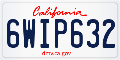 CA license plate 6WIP632