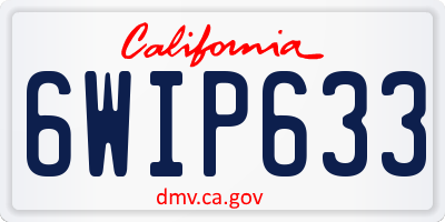 CA license plate 6WIP633